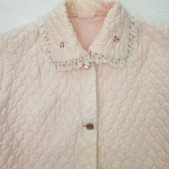 Nanette Undies Co. Vintage Children Quilted Bed Dressing Jacket Sz Girls Medium - Picture 10 of 17